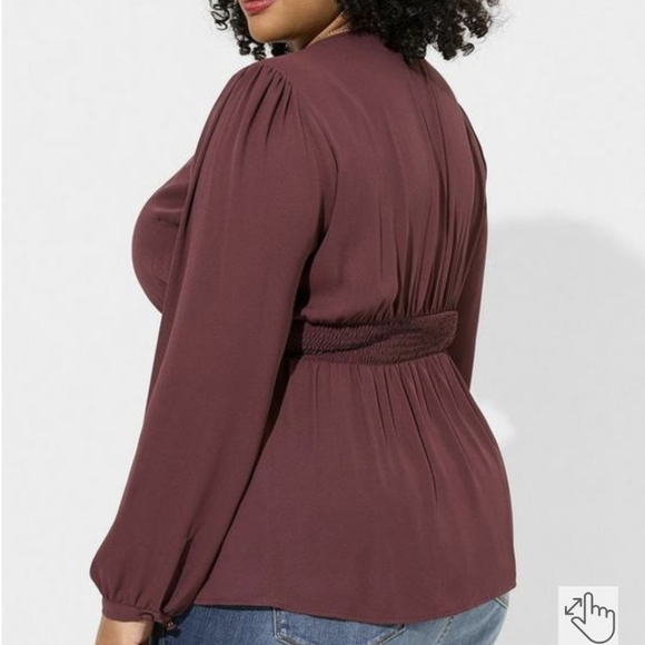 NWT 2X Torrid Pintuck Babydoll Blouse - Picture 2 of 4